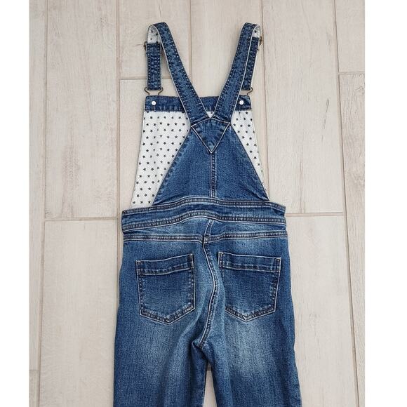 Boden girls denim overalls 11-12Y Stars Lining Skinny Pockets Nordstrom Preppy - Picture 4 of 8
